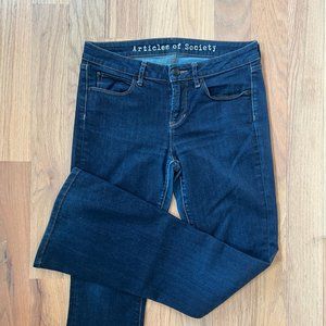 articles of society - mid-rise flare - dark denim jeans - size 27